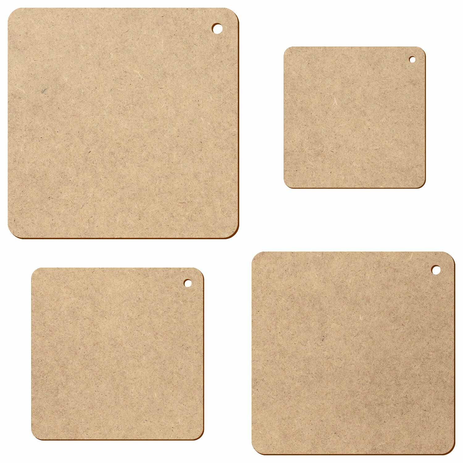Tablero de fibra de densidad media con 1 agujero en la parte superior derecha y esquinas redondeadas, decoración de 3-50 cm, paquete con 50 unidades, ancho de 21 cm