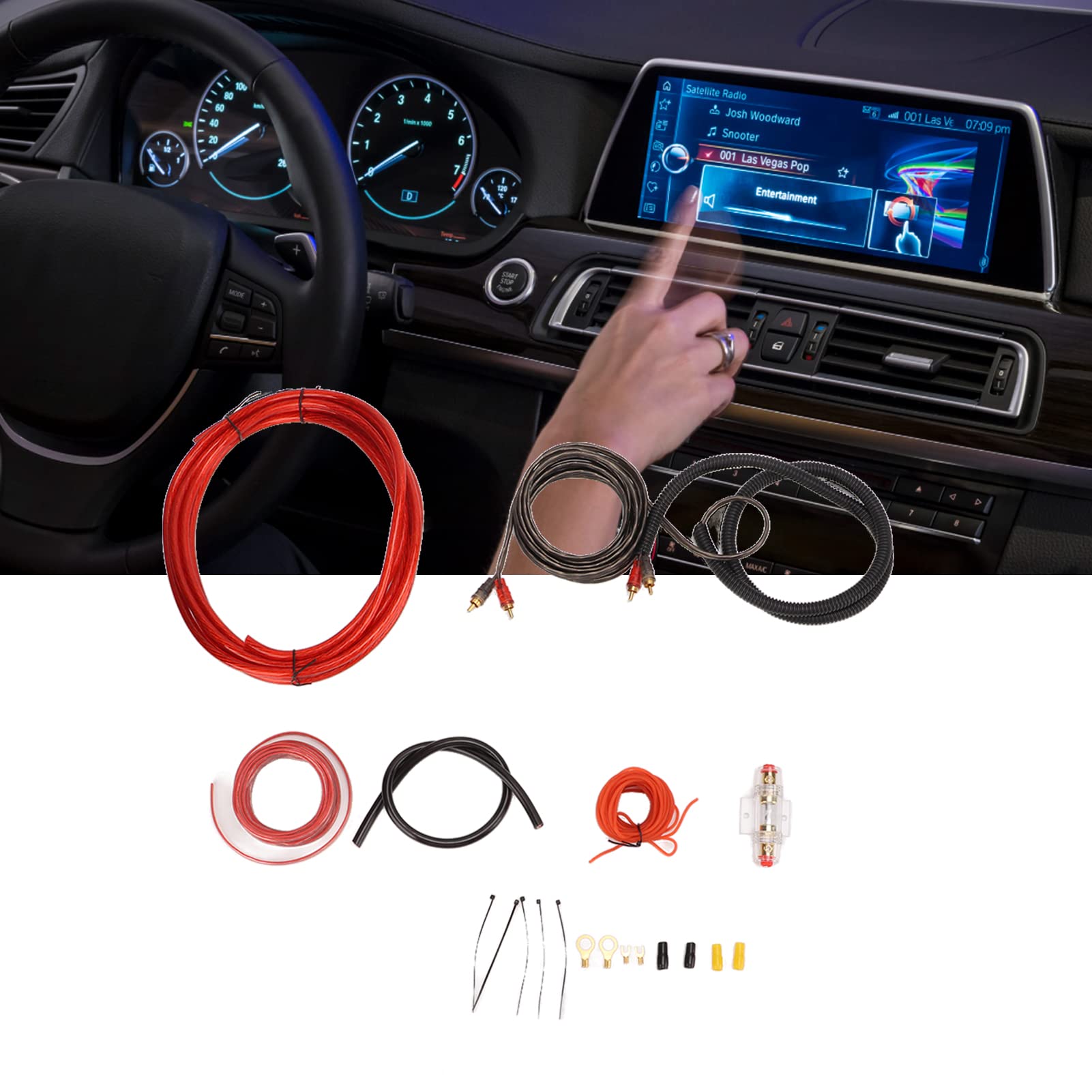 Kit de câblage d'amplificateur de câble Audio de Voiture, Installation pour Haut-Parleur de Caisson de Basses, amplificateur de Voiture ABS, matériau en métal PVC, Haute
