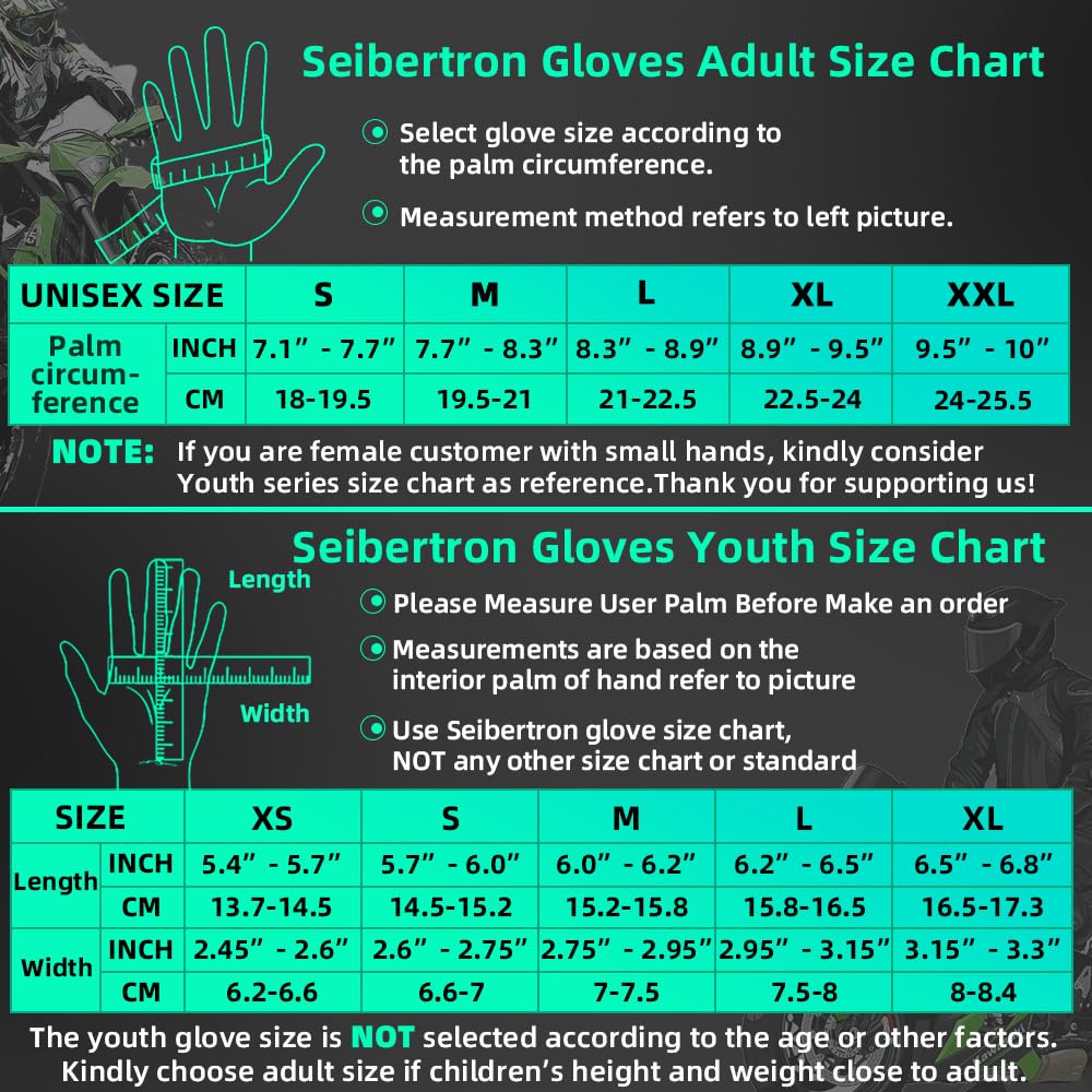 Seibertron SPS-1 Unisex Touchscreen Motorcycle Racing Gloves