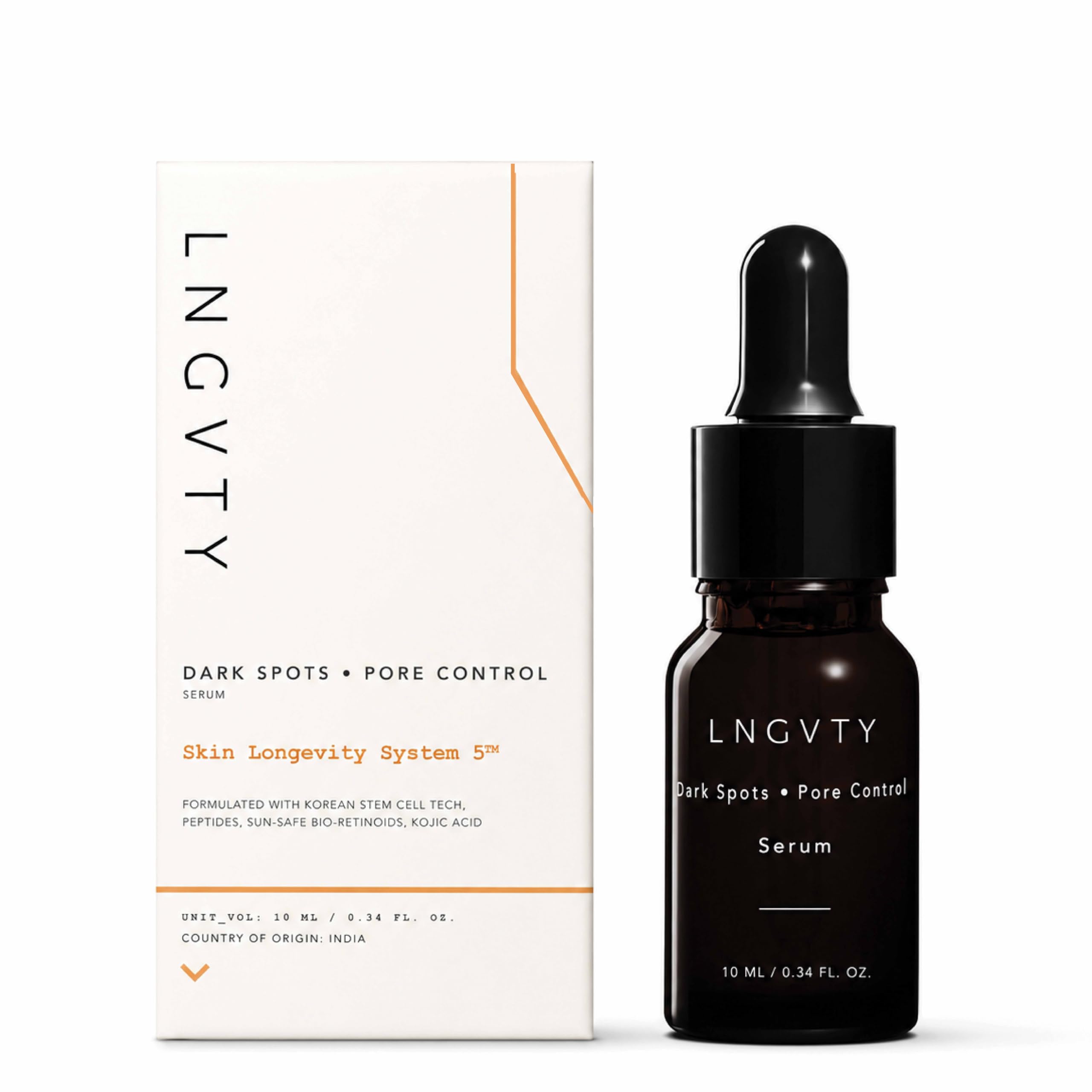 LNGVTY Dark Spots, Pore Control Serum | For pigmentation caused by inflammation, UV, pollution | Powered by peptides, bio-retinoids, stem cell CM, niacinamide | Longevity for all skin types | 10ml-picture-49