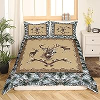 Vista 9 de Erosebridal Juego de funda de edredón de oso rústico de caza, juego de ropa de cama tamaño Queen, funda de edredón de selva de granja, funda