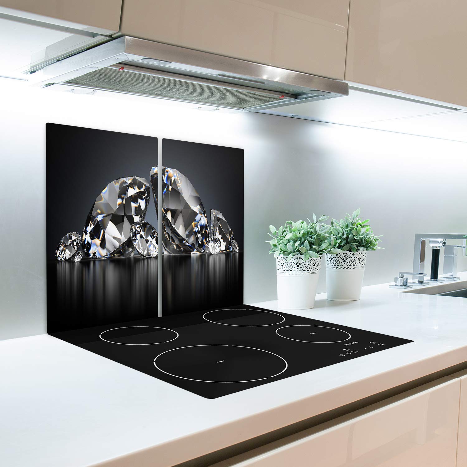 Tagliere Da Cucina Rettangolare In Vetro, 2 Pezzi, 40x52 Cm, Nero