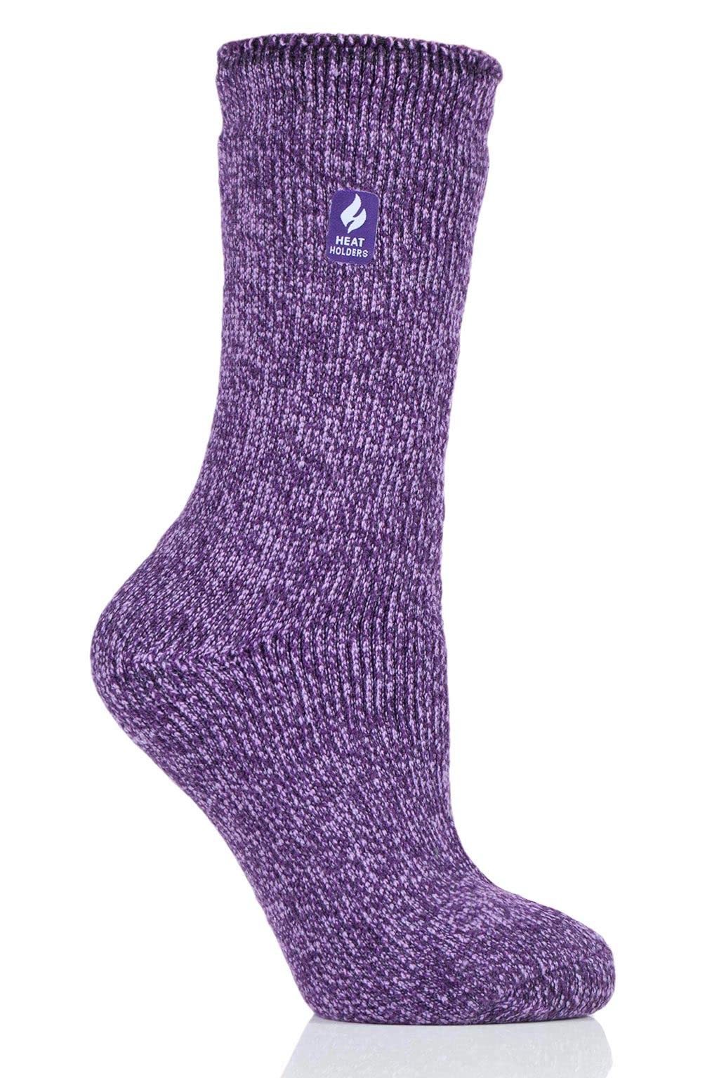 Ladies Thermal Socks Purple Size 5 to 9 Warm Insulated Winter Footwear
