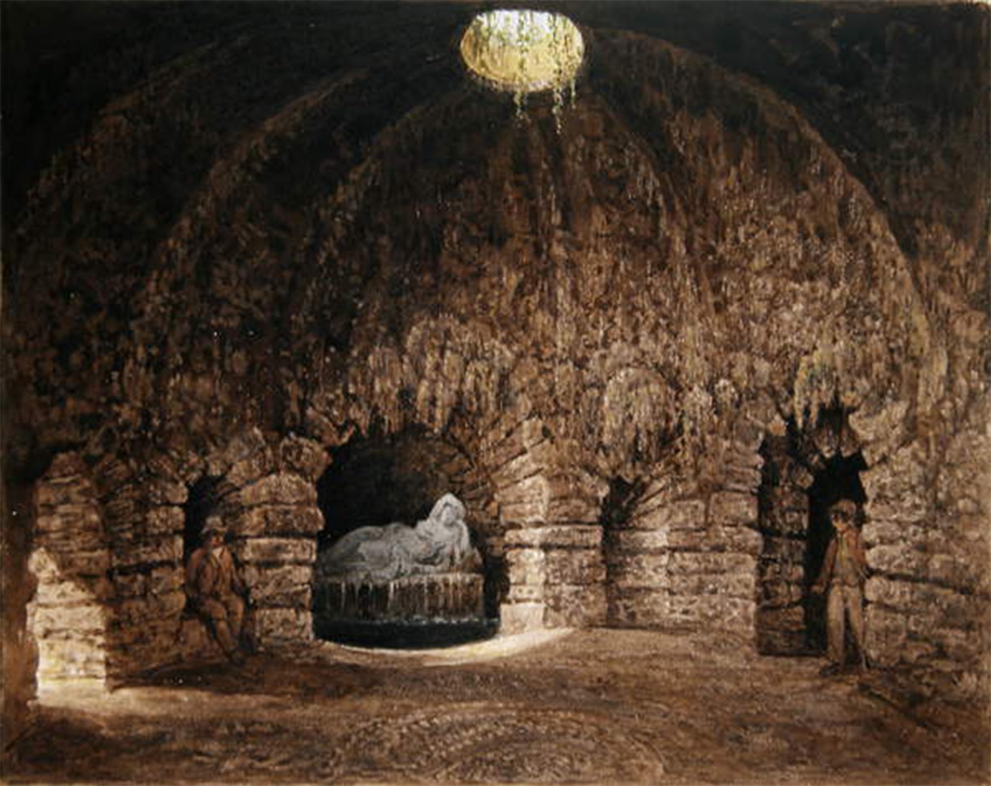 POSTERIIk Famous Modern Artwork Art Mural Interior of the Grotto Stourhead by Famous Artist Oil Paintings Pictures for Home Decor 60x90cm