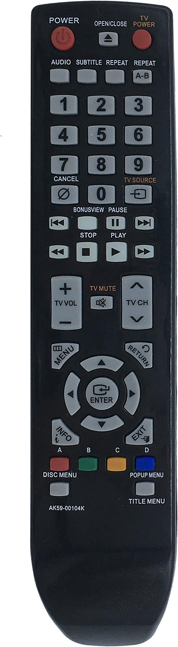 Universal Remote Control for Samsung BluRay DVD Player BDF5100 BDFM57C BDH5100 BD