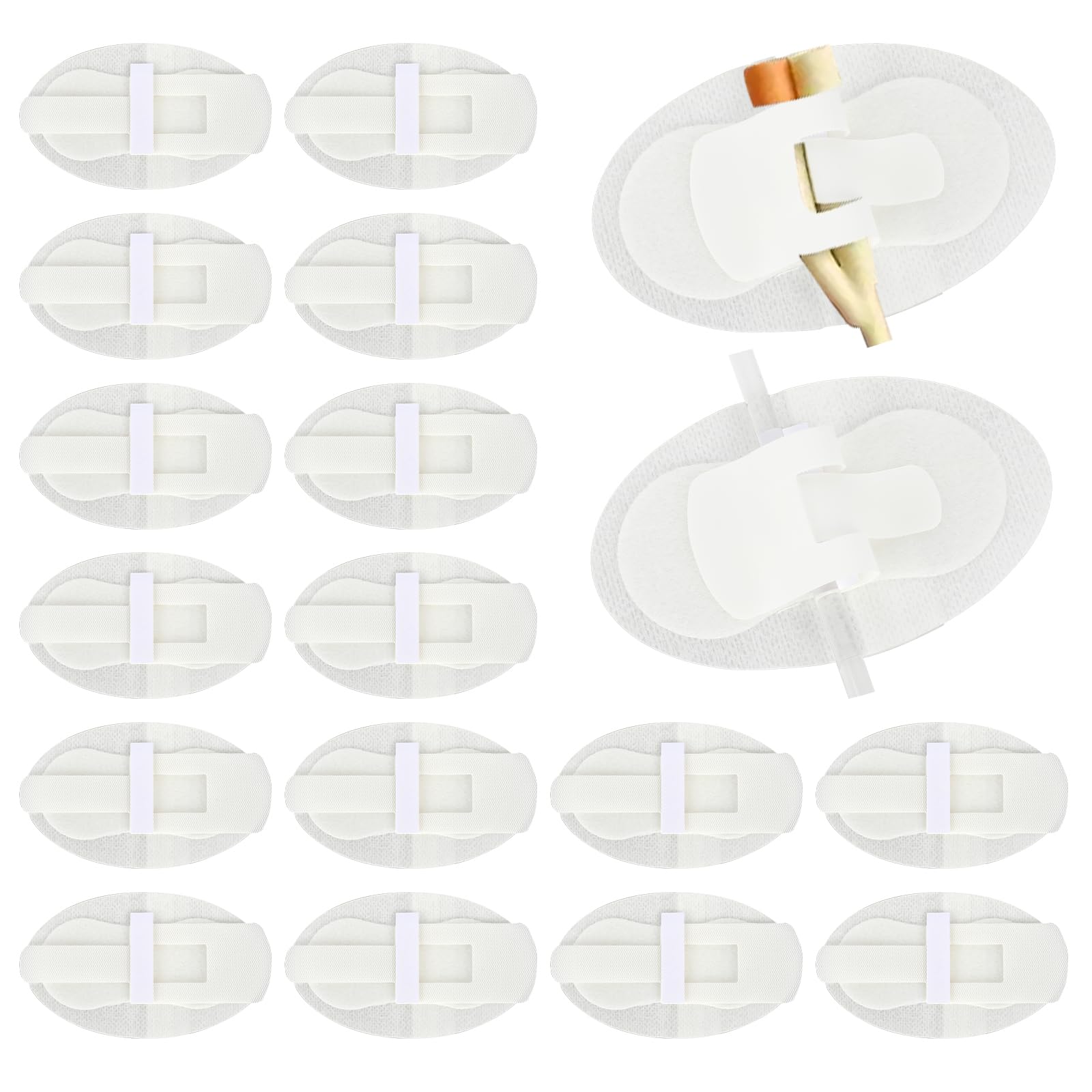 Kifmurase 30 PCS Catheter Stabilization Devices, Adhesive Catheter Supplies Adhesive Leg Strap G/J Tube Holder Urinary Leg Bag Legband Holder Hook and Loop Fixing Device Sticker for Drain Stabilizer