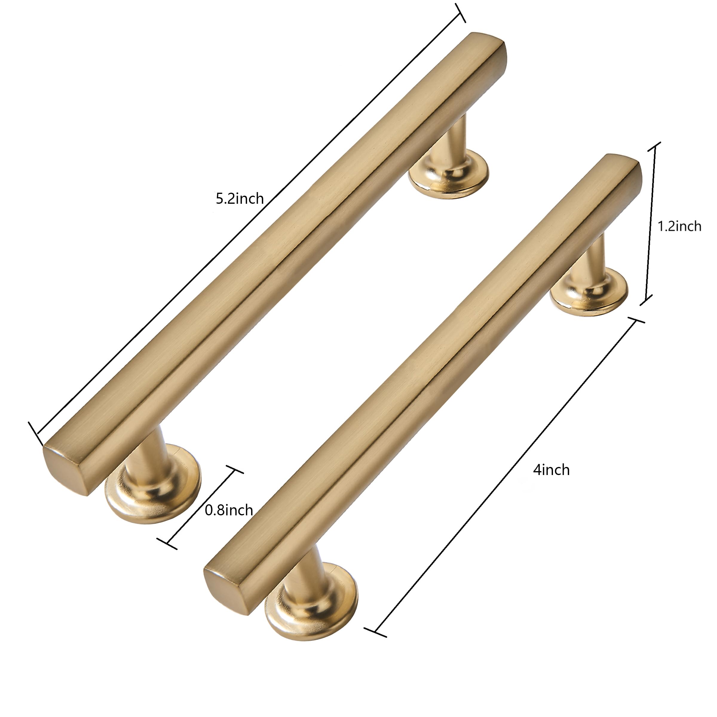 Schrankgriffe aus Champagner-Brozne, robust, für Küche, Bad, Schublade, quadratische Griffe, Schränke, 102 mm, 10 Stück