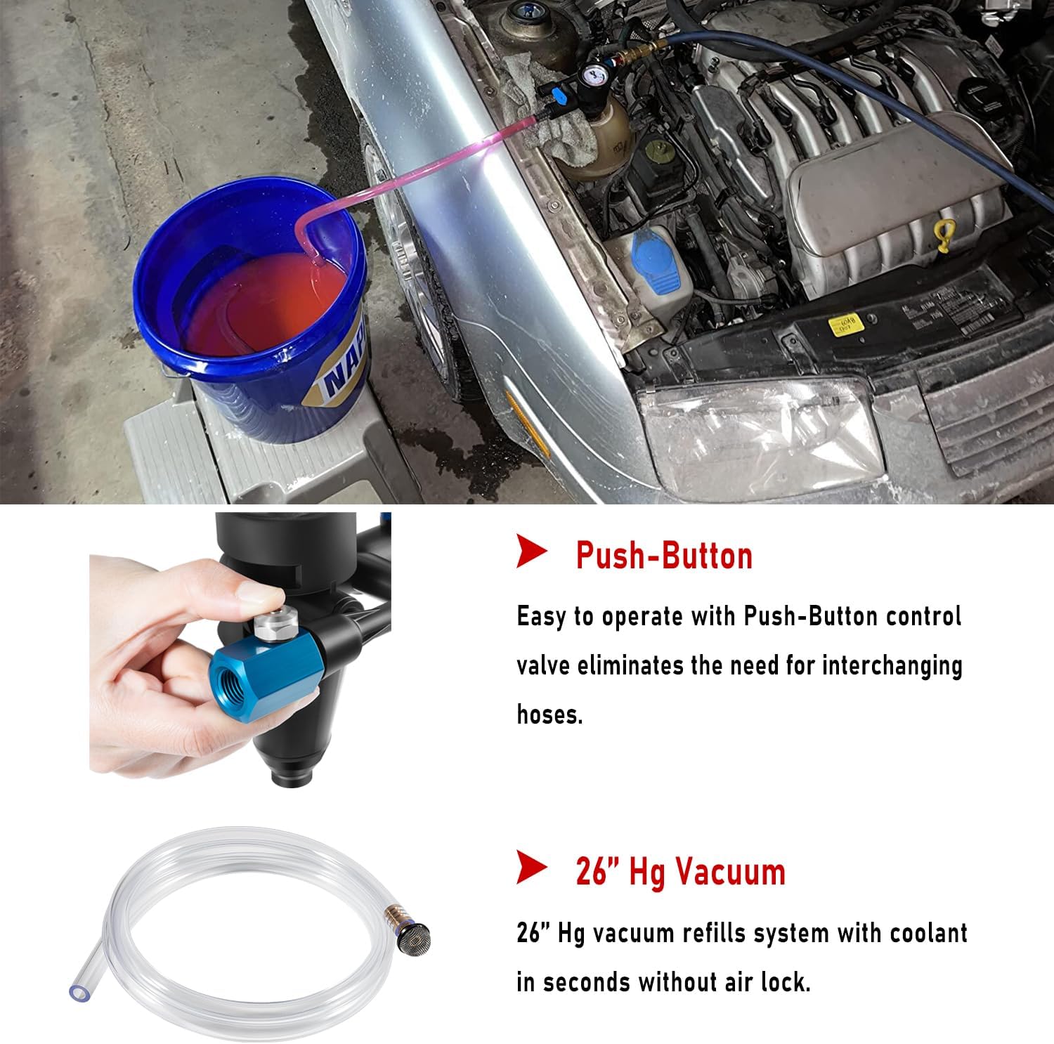 OEMTOOLS Kit Ricarica Refrigerante - 5 Adattatori Per Sistemi Di Raffreddamento Auto - Foto 2