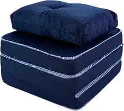 Puff Colchonete Dobrável/Sofa 3 em 1 Espuma D33 + Travesseiro Solteiro BF Colchões