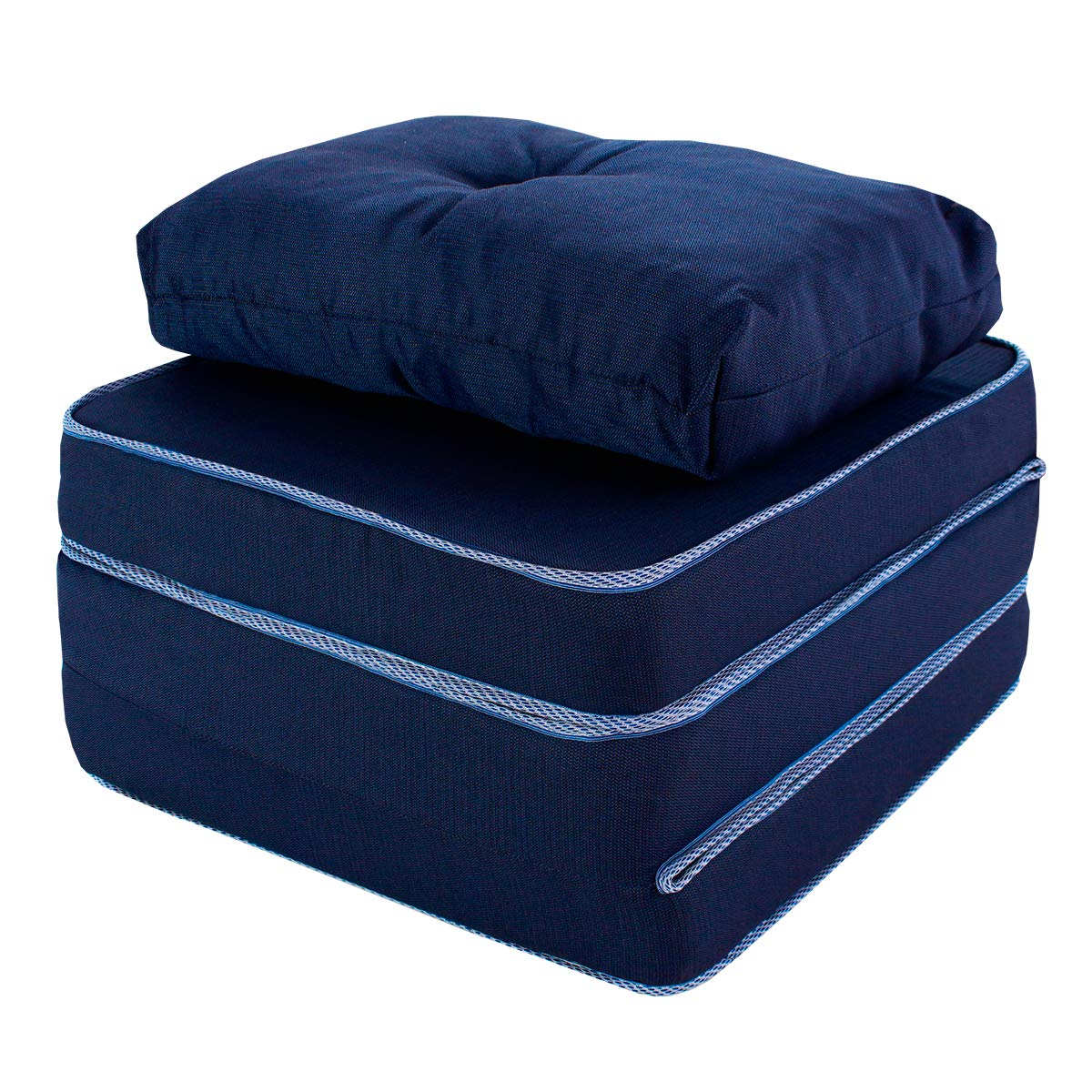 Puff Colchonete Dobrável/Sofa 3 em 1 Espuma D33 + Travesseiro Solteiro BF Colchões