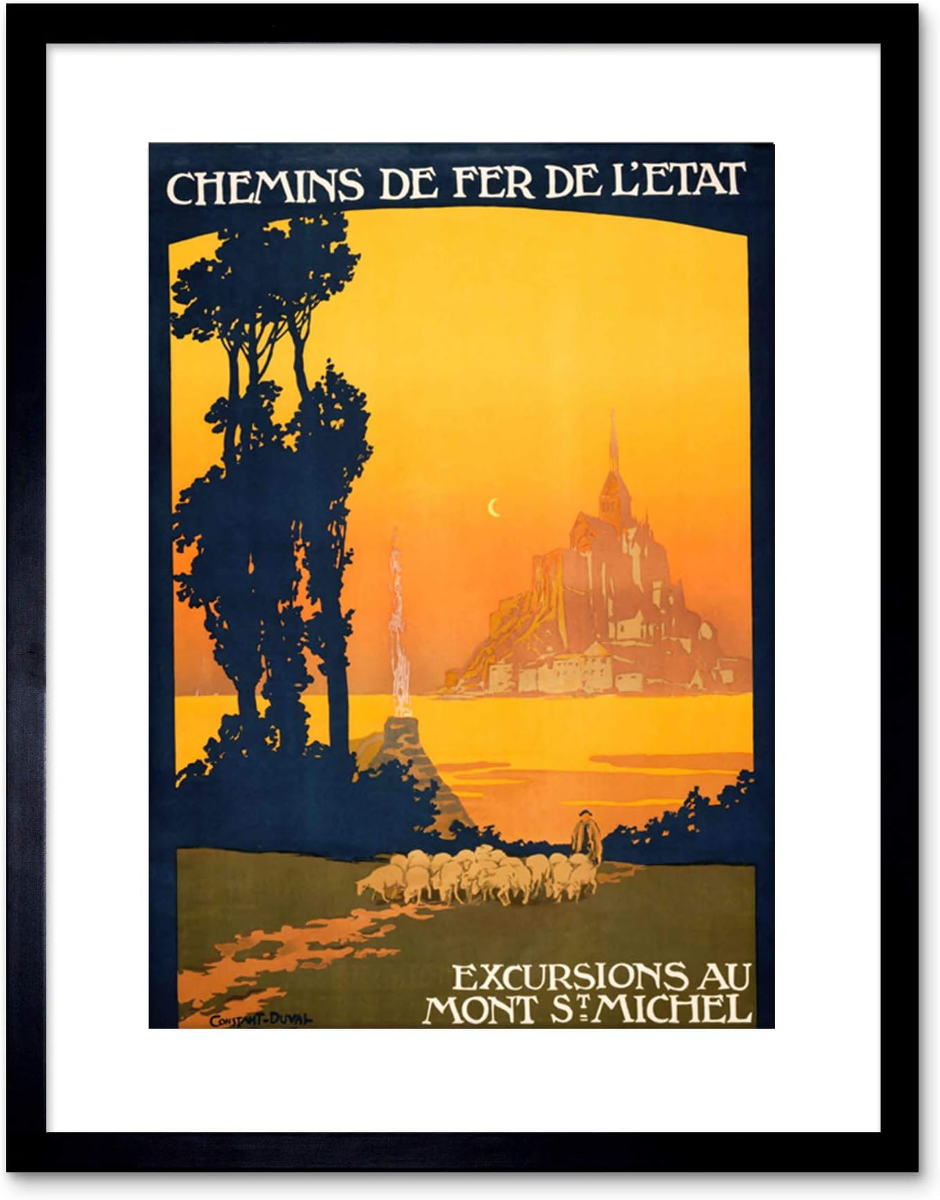 Wee Blue CooTRAVEL TOURISM MONT ST MICHEL WALLED CITY ISLAND FRANCE FRAMED PRINT F97X7098