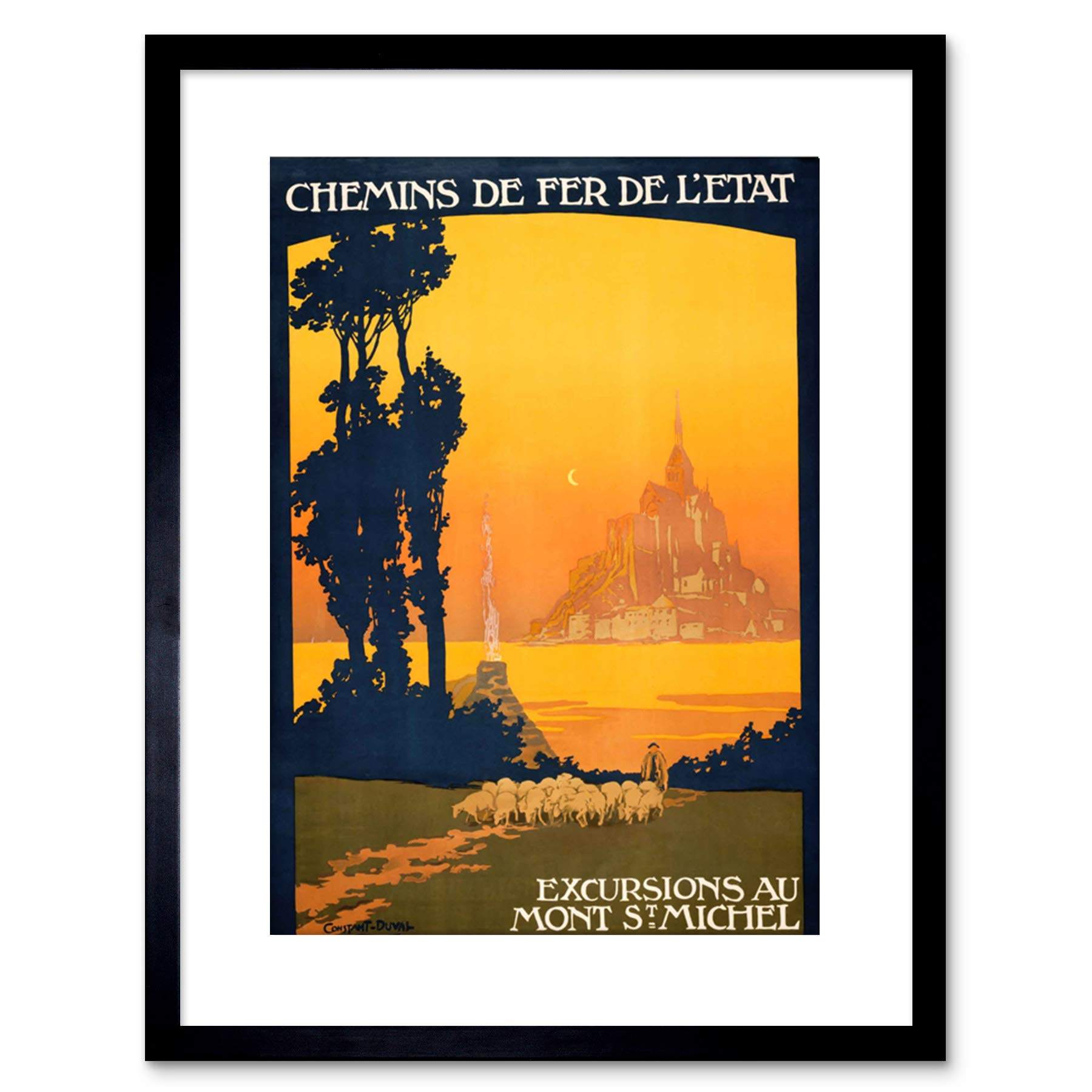 Wee Blue CooTRAVEL TOURISM MONT ST MICHEL WALLED CITY ISLAND FRANCE FRAMED PRINT F97X7098