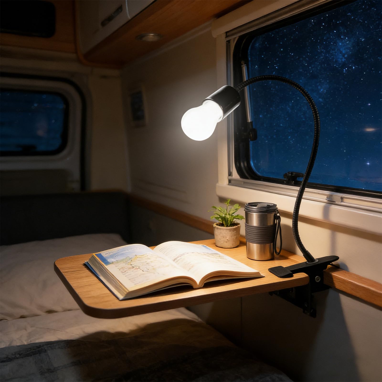 PORFOYO Lot de 3 douilles E27 avec clip - Lampe à pince E27 réglable à 360° - Avec prise et câble de 120 cm - Pour animaux, plantes en croissance - Lampe de table (sans ampoule)