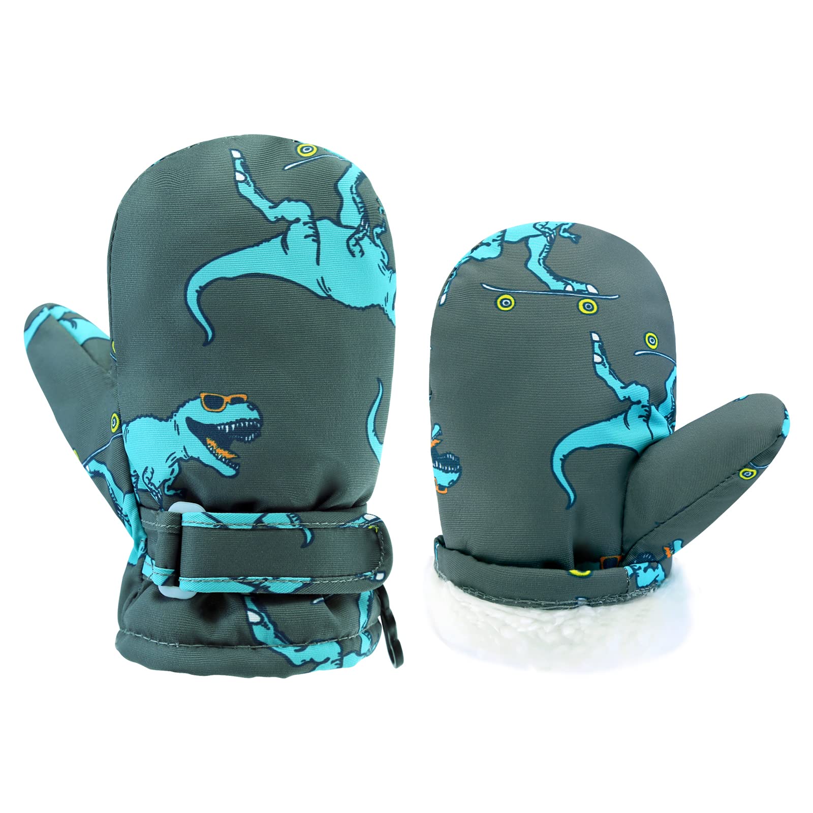 BAVST Toddler Waterproof Mittens Fleece Lined Baby Boys Girls Winter Warm Glove Kids Snow Infant Ski Mitten for 3M-5T