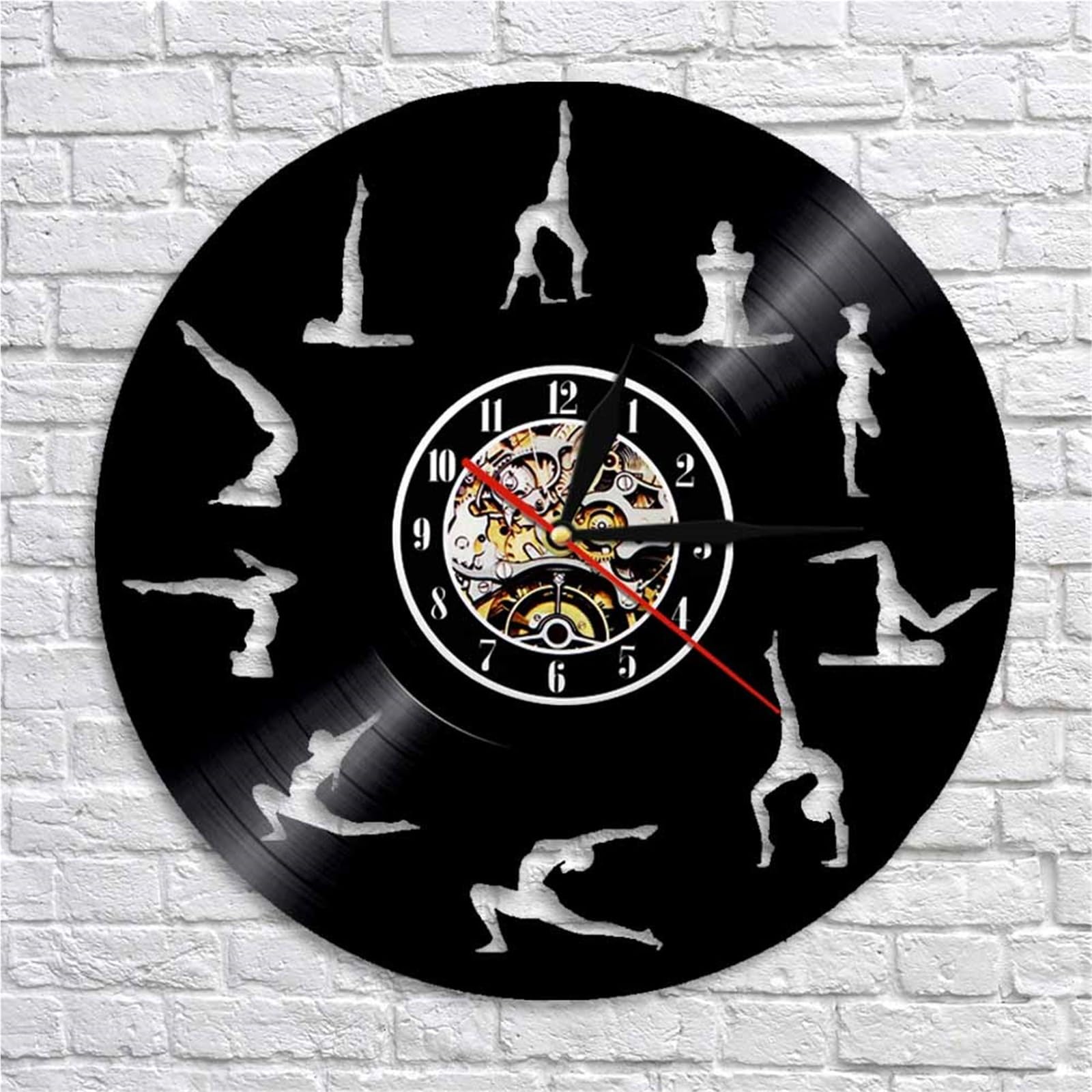 Rekordowy zegar ścienny cichy retro zen dekoracyjny zegarek (z diodami LED)