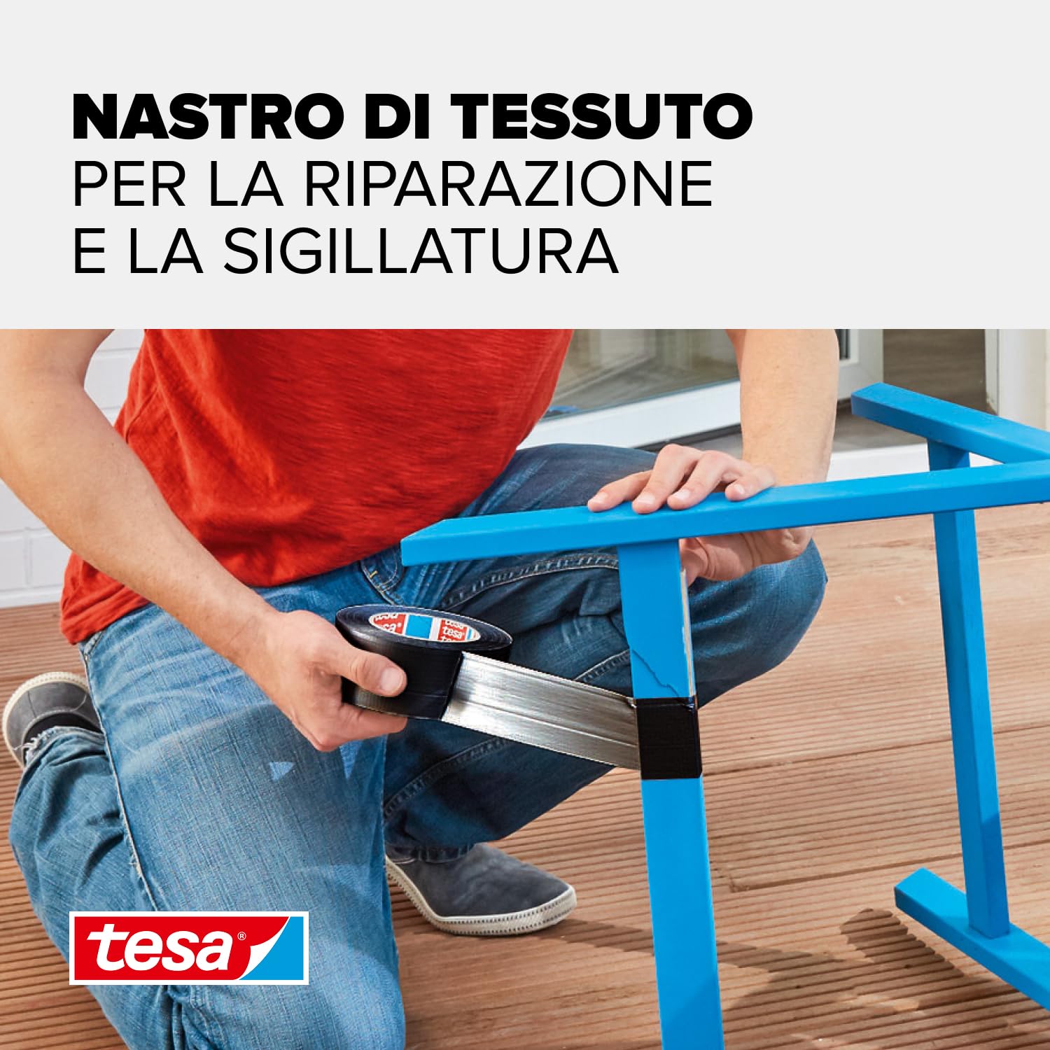 tesa extra Power Universal Duct Tape - Nastro Adesivo a Tenuta Extraforte - Nastro Versatile per Riparare, Fissare, Sigillare e molti altri Usi - Nero - 1 Rotolo - 25 m x 50 mm