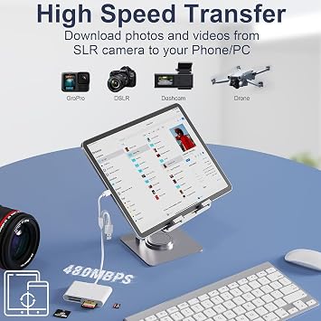 Memory Stick Pro Duo Adapter - SD/MS/XD/TF Cybershot SD Memory Stick Pro Duo Reader for iPhone 17 16 15 14/Android/PC, 4 in 1 Memory Card Digital Camera Adapter