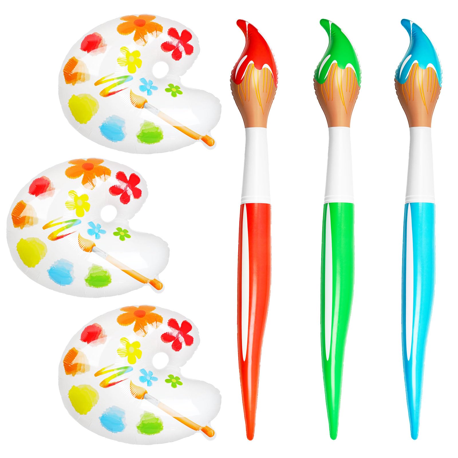 8-teiliges Party-Dekorationsset Mit Aufblasbaren Schreibwaren-Ballons – Marker, Pinsel, Buntstift & Bleistift Für Schulanfang & Kunstpartys