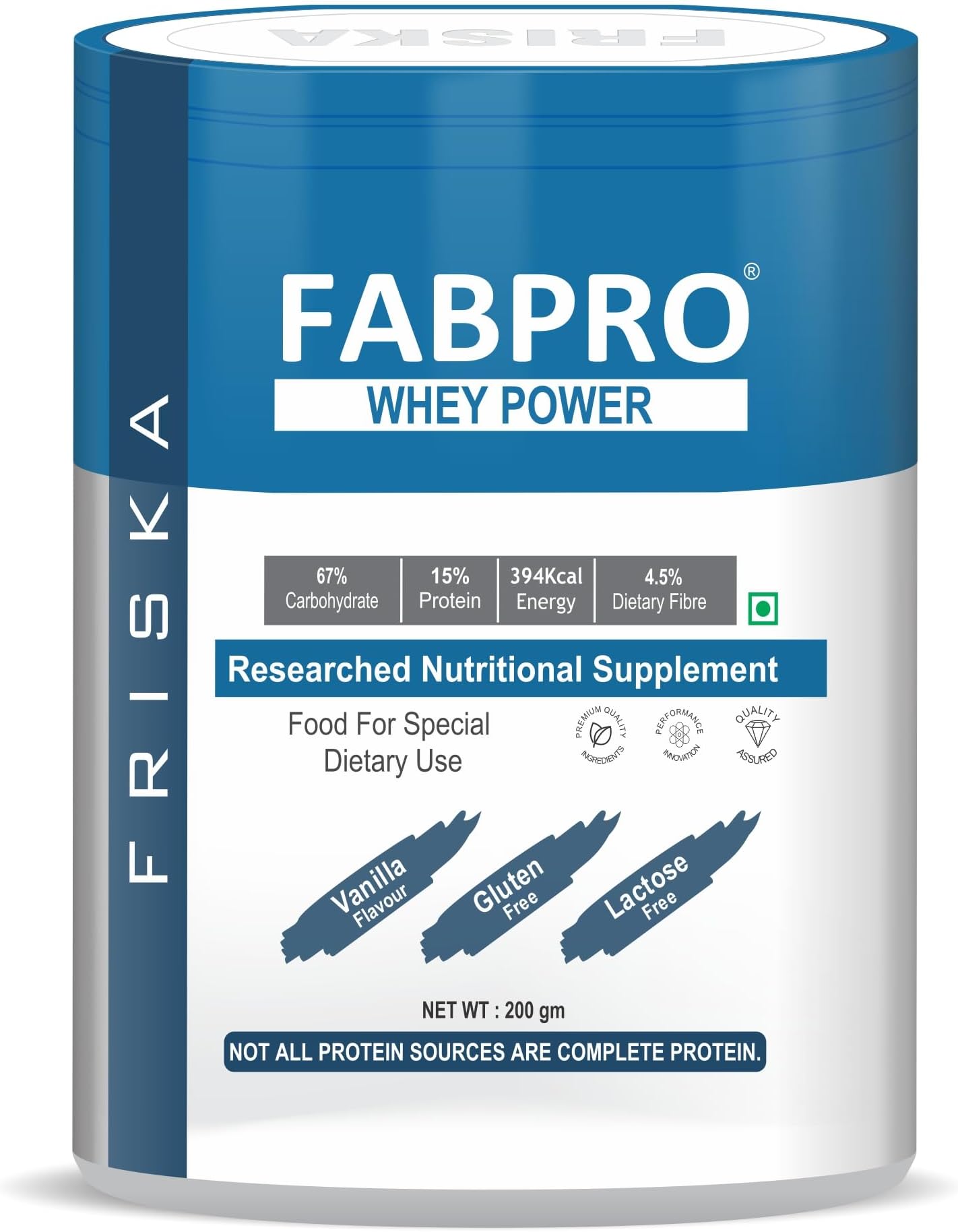 - Friska Fabpro Whey Power Researched Nutrition Supplement Flavour Vanilla - 200 gm each