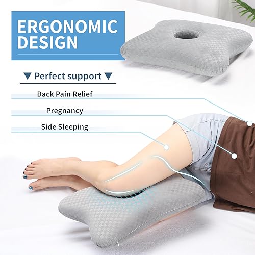 Miniatura 4 de Almohada de piernas y rodillas para personas que duermen de lado, almohada de espuma viscoelástica mejorada entre las piernas para dormir de lado,