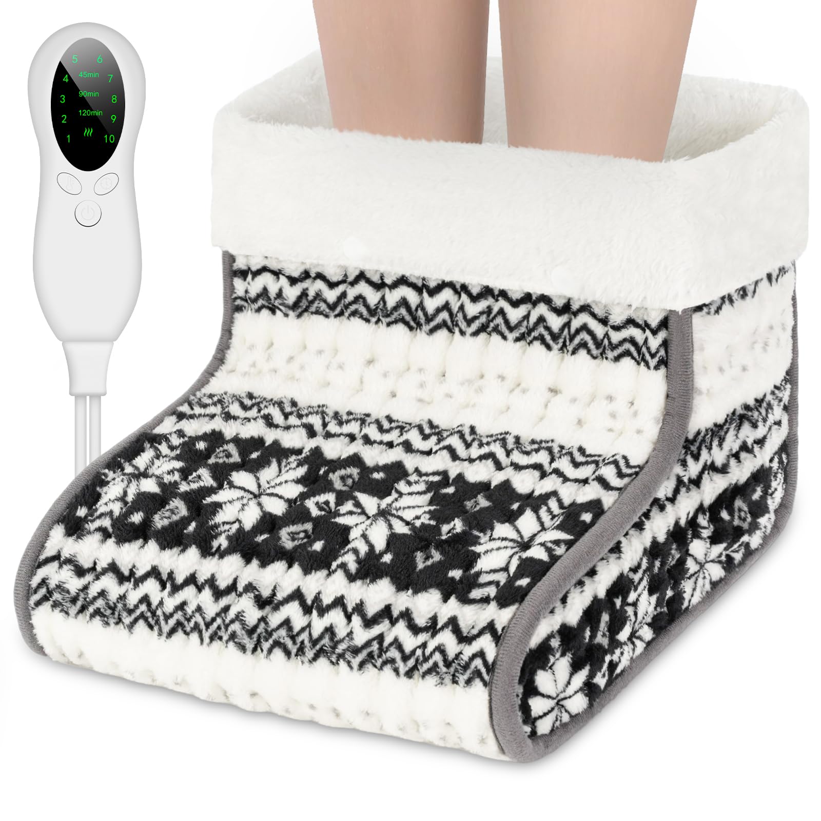 Biutee Foot Warmer with 10 Temperature Levels, Electric Feet Warmer with Washable Inner Lining