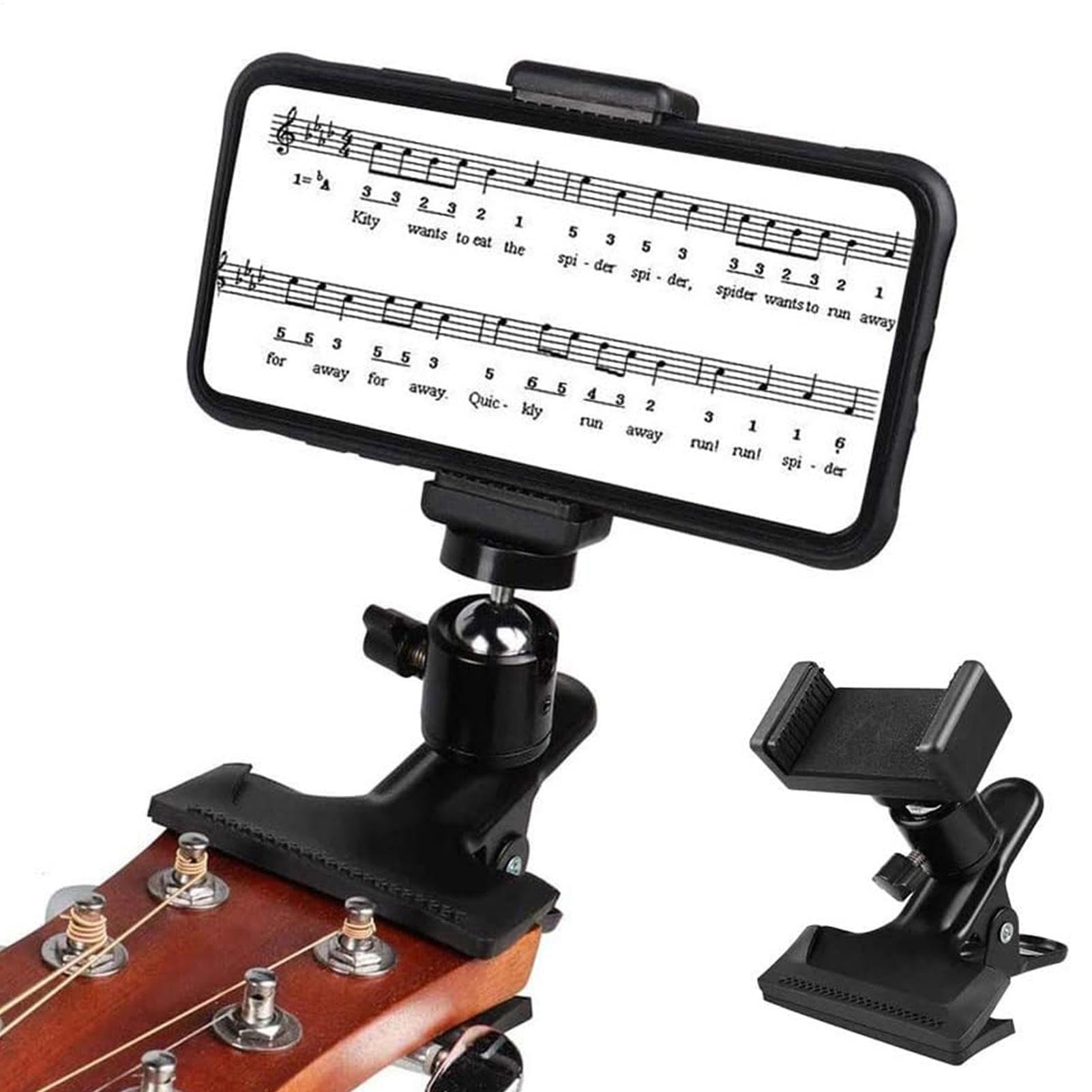 Support de téléphone pour Guitare, Support de téléphone pour tête de Basse,Support de téléphone antidérapant pour tête de Guitare - Support de téléphone Portable Stable, Support de Pince de téléphone