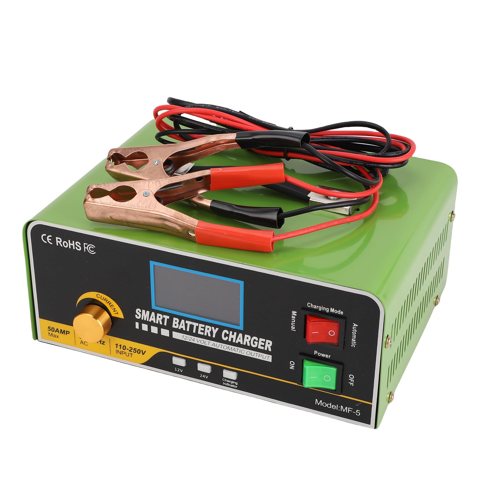Cargador de Batería Inteligente, Carga Rápida, Acero Inoxidable, Cargador de Batería Automático de Seguridad contra Sobrecarga de 800 W, Ideal para Climas Fríos y bajo Voltaje (Enchufe de