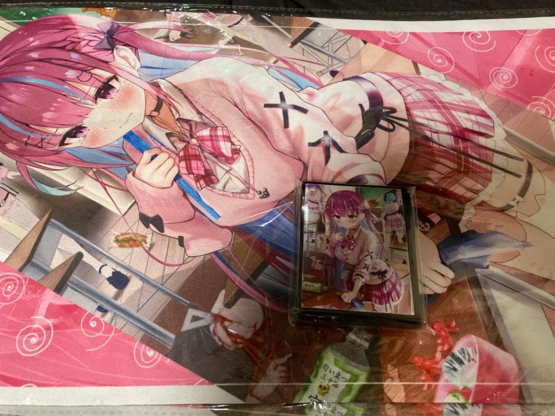 ミッドナイトブルー　ホロライブ　スリーブ　プレイマット　湊あくあ 51EE-52vEqL._UF350,350_QL50_.jpg