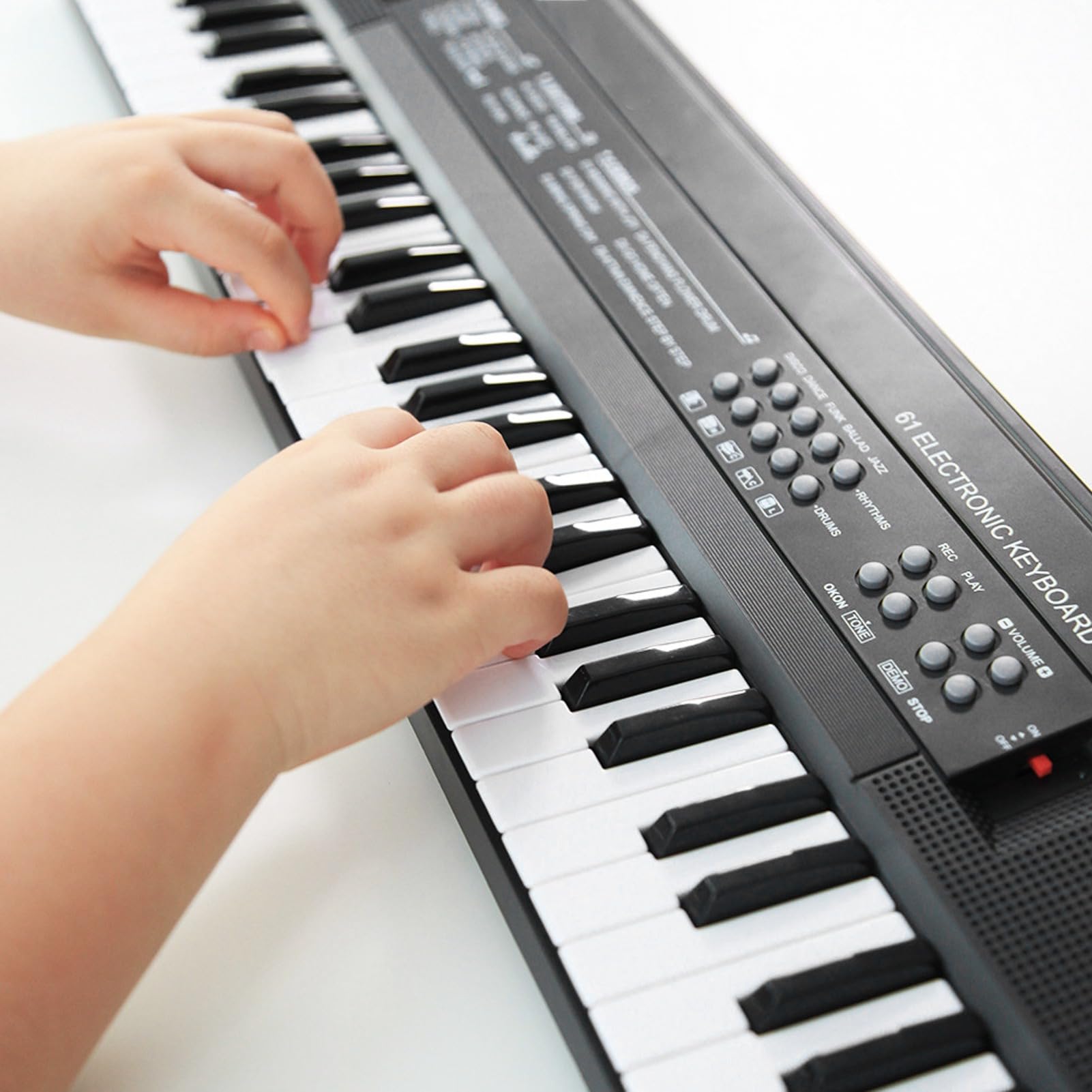 Generic Klawiatura Muzyczna dla Dzieci z 61 Klawiszami Przenośny Instrument Elektroniczny z Mikrofonem Idealny do Użytku w Domu i w Podróży