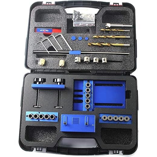 HITOMEN Adjustable Doweling Jig Kit with 5 Dowel Drilling Sleeves 6/8/10mm for Woodworking