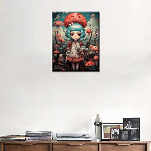 Miniatura 10 de Delicada muñeca de pelo rizado y sus gatos, pintura por números para adultos principiantes, estilo único pintura por números sobre lienzo con