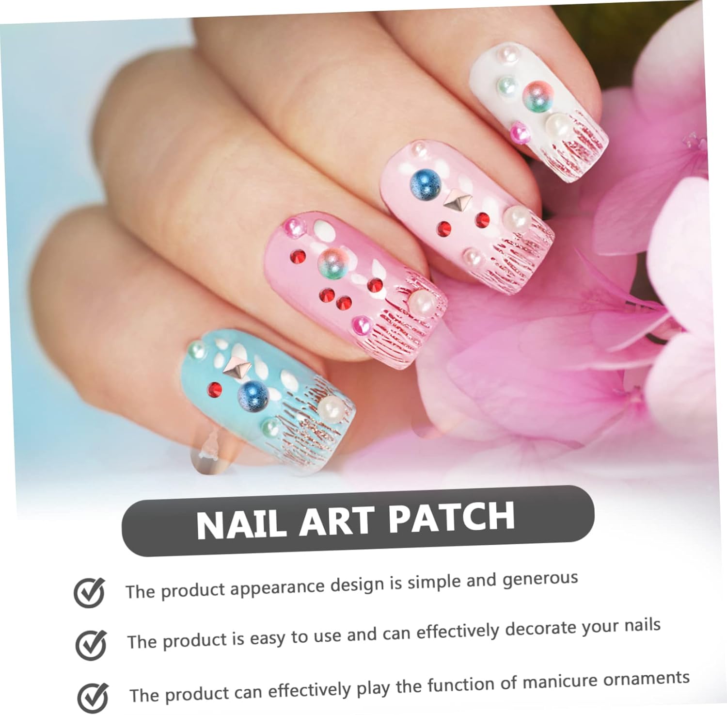 Nail Art Supplies Kit 9 Boxes of Pearl Rhinestones and Gems for Nail Decorations Suitable for Professionals and Beginners