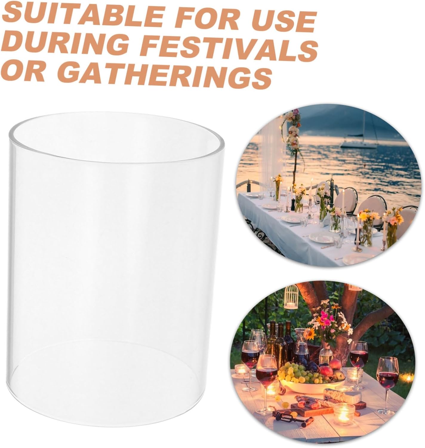 PRETYZOOM Candle Holder Sleeve Glass Candle Covers Home Candle Holder Windproof Simple Design for Dec