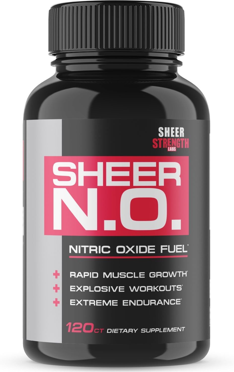 Sheer Strength Nitric Oxide Supplement - Muscle Building Nitric Oxide Booster with L Arginine and L Citrulline - Supports Vascularity & Energy - Promotes Muscle Growth & Pumps (30 Day Supply)