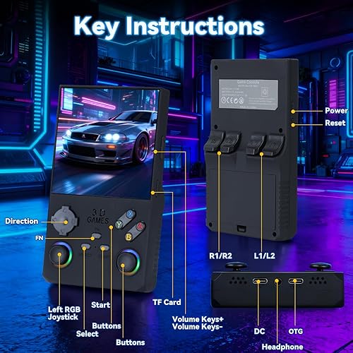 Miniatura 5 de Consola de juegos de mano retro V40 Max, tarjeta TF de 256GB con 40,000 juegos clásicos, pantalla IPS HD de 4.0 pulgadas, batería de 4000mAh,