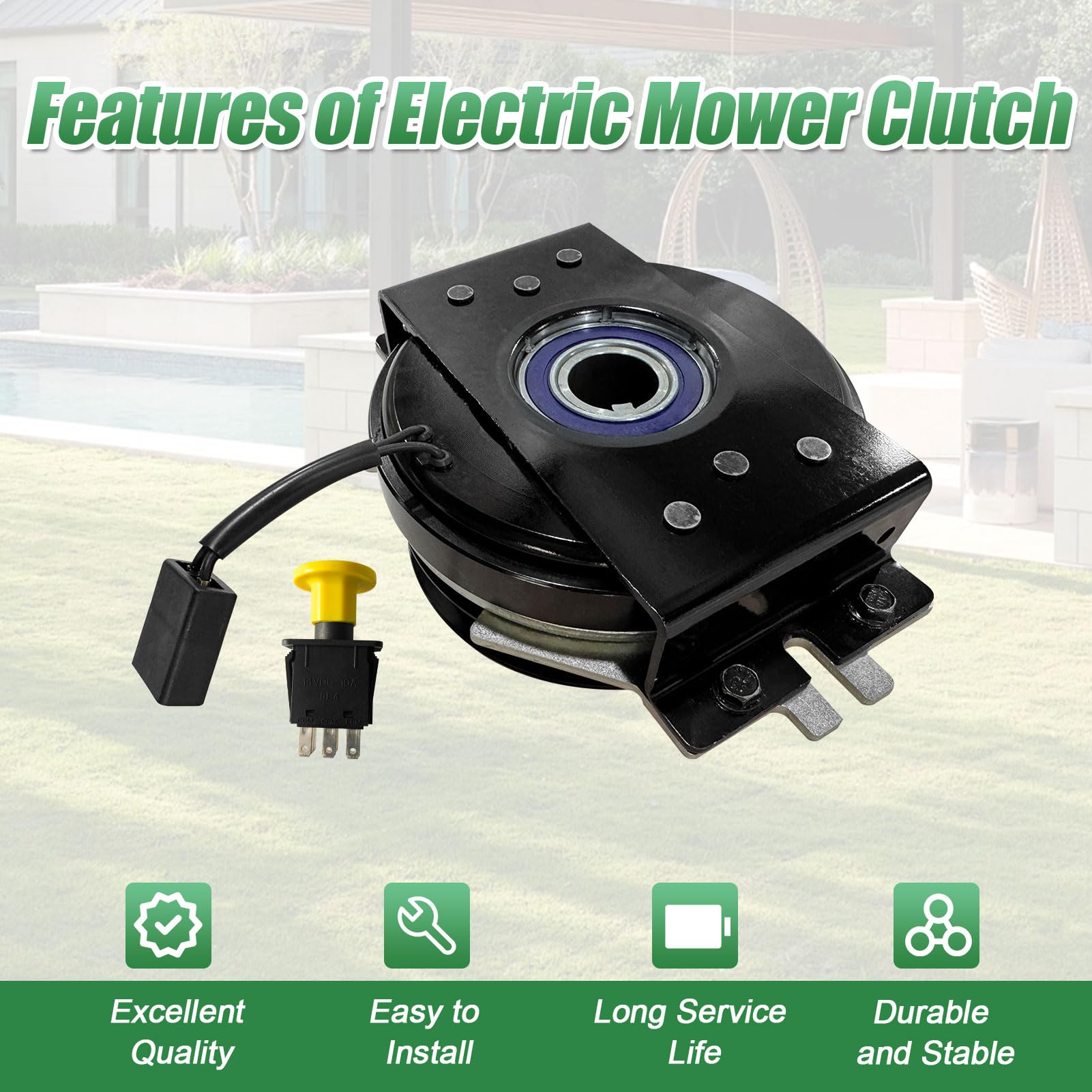 070-0056-00 056-8058-00 - Embrague de cortacésped eléctrico con interruptor compatible con cortacéspedes Bad Boy ZT Elite & Maverick 2019-2023