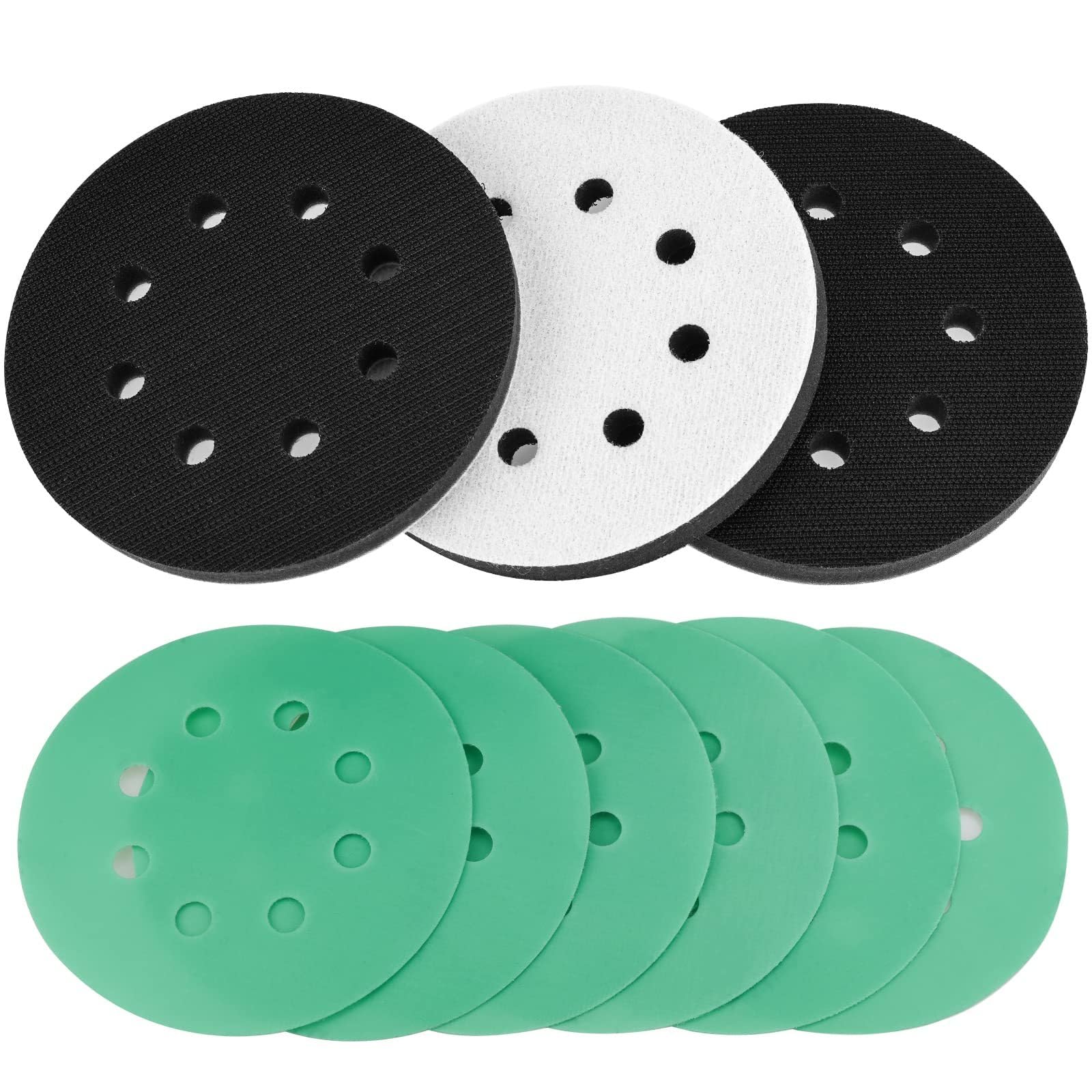 Patin Interface Ponçage 150mm - Éponge Souple 6 Trous Pour Ponceuse Orbitale