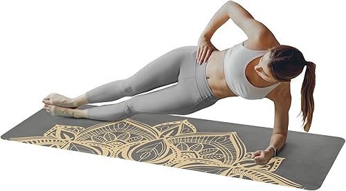 Yoga Mat with Strap - Sweat Absorbent Ultra Grippy Hot Exercise Mat Non Slip Vegan Suede Towel Combo for All Floor Fitness Workout, Bikram,