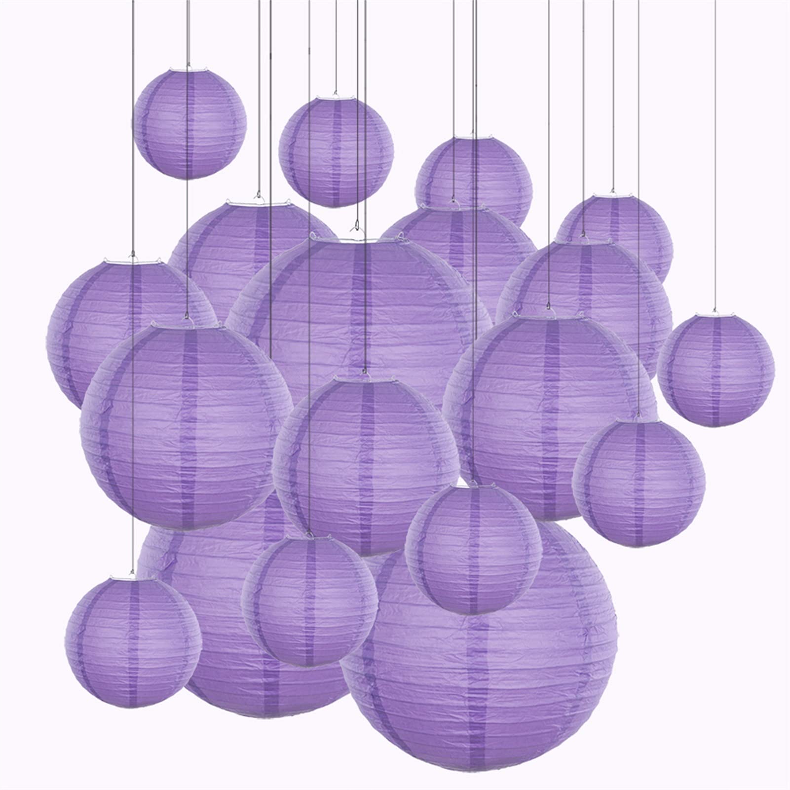 Festival de farolillos 20 piezas/lote tamaño de mezcla 6 '' - 12 '' farolillos de papel rosa bola de papel chino para decoración colgante privada de boda (color: blanco)
