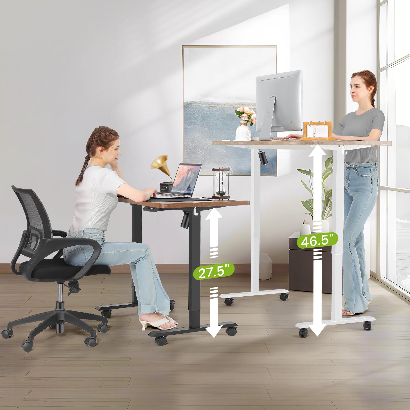 Amazon | farexon 電動スタンディングデスク 高さ調節可能 48x24インチ