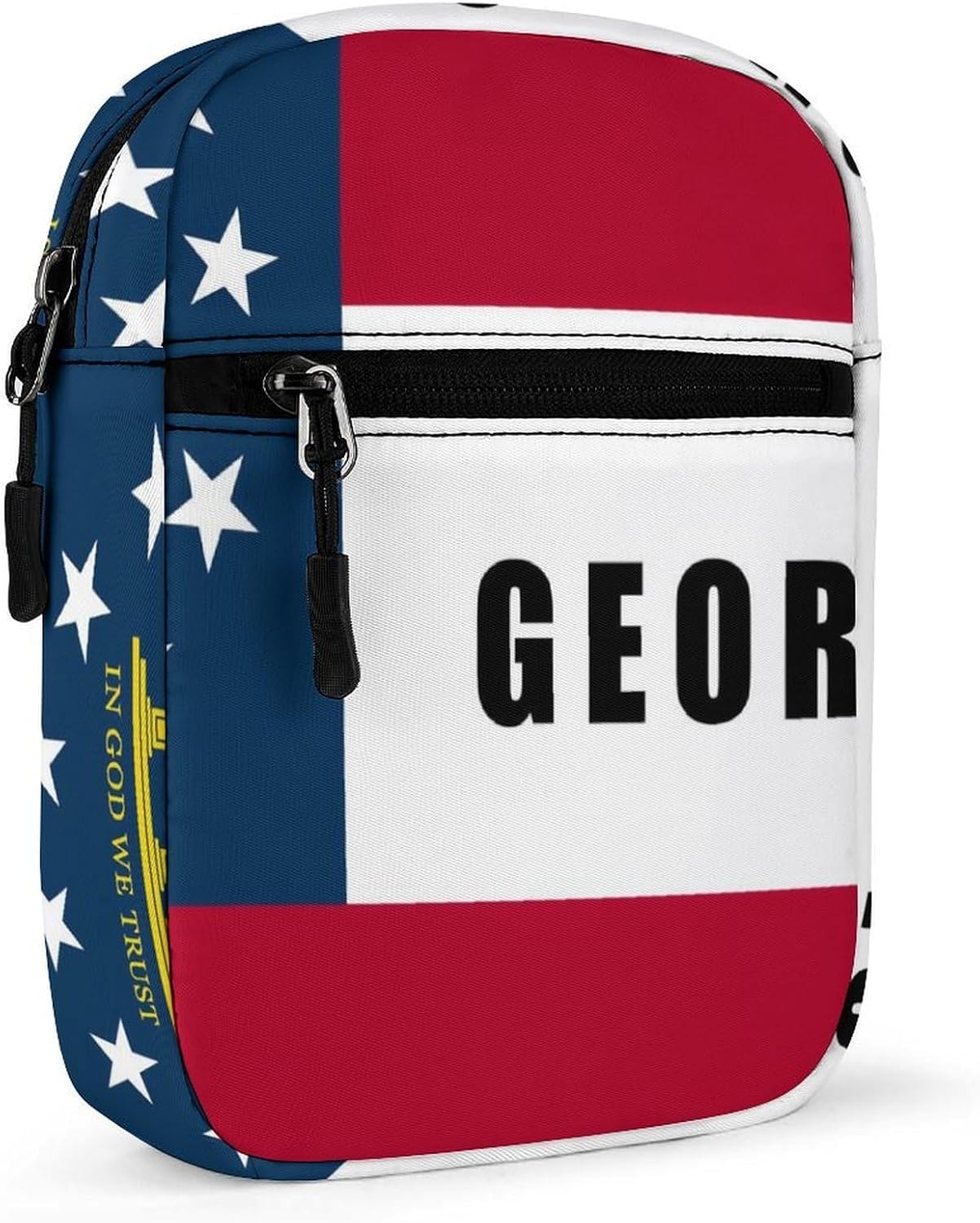 Georgia State Flag U.S.A. Small Crossbody Bag Sling Shoulder Satchel | for women men,work travel workout,detachable and adjustable shoulder strap