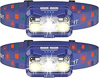 Vista 9 de LHKNL Linterna frontal recargable, lámpara de cabeza de LED superbrillante con sensor de movimiento, 1100 lúmenes, luz impermeable con luz roja