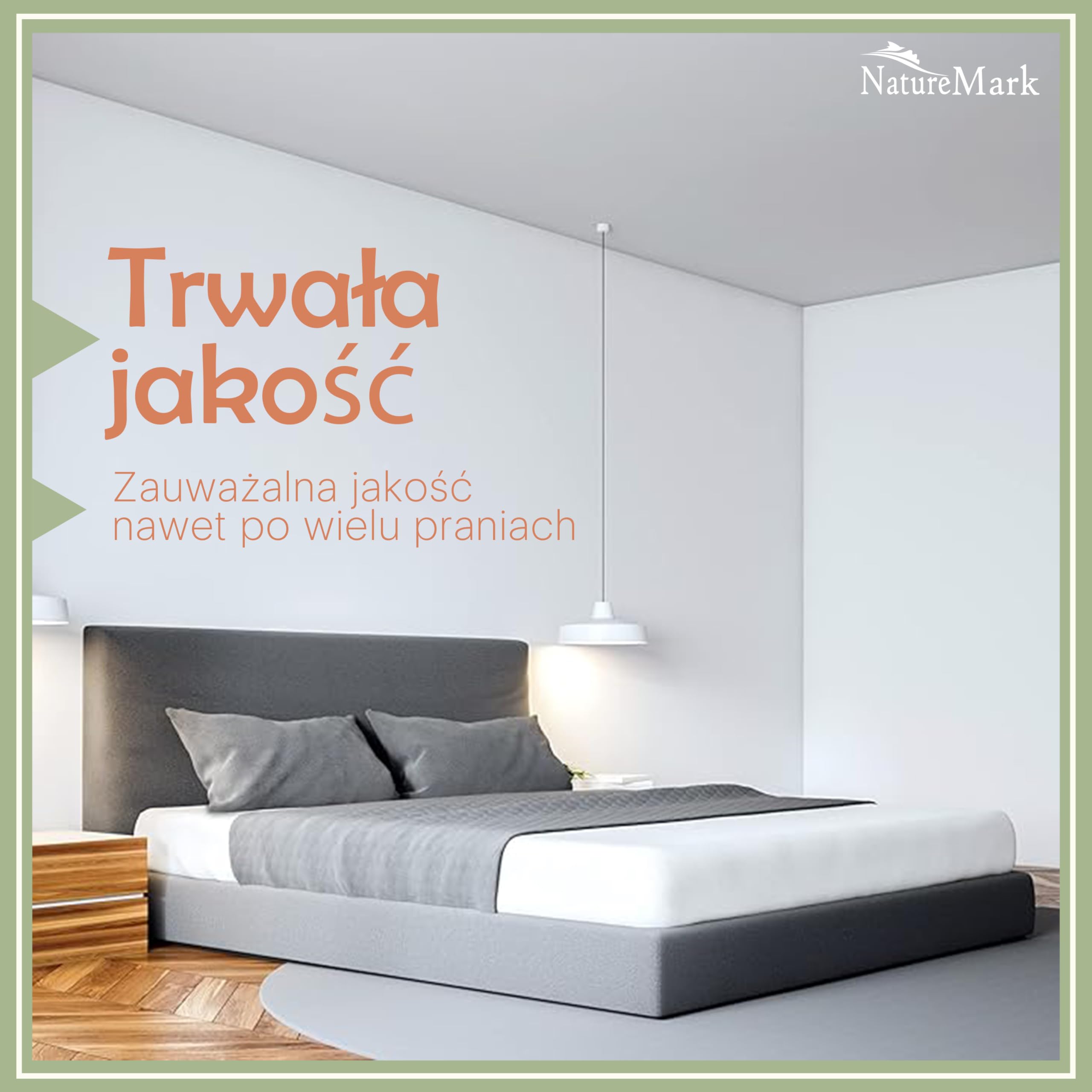 NatureMark Prześcieradło z gumką z mikrofibry szczotkowanej – Ultra miękkie, oddychające i hipoalergiczne – Szybkoschnące, łatwe w pielęgnacji – Pełna gumka – 180 x 200 cm Biały