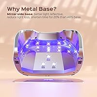 Vista 6 de BOLASEN Lámpara de uñas UV recargable inalámbrica - Luz UV para uñas de gel con reflector metálico y base de metal, secadora de uñas LED inalámbrica