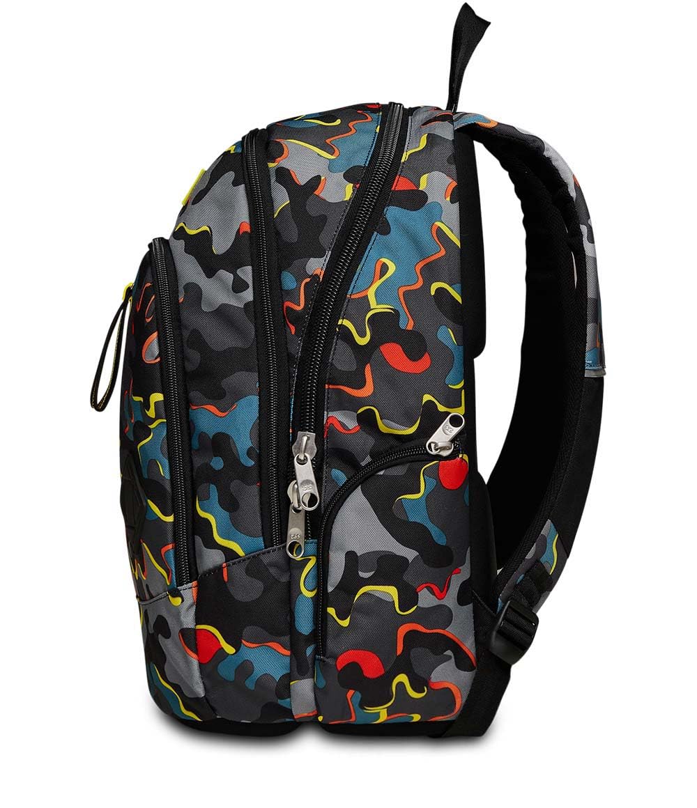 Seven Schulranzen Advanced Schule, Freizeit, Geräumige Schultasche für Teenager, Mädchen, Jungen, Gepolsterter Schulranzen; mit Laptopfach und Trinkflaschenfach, mehrfarbig