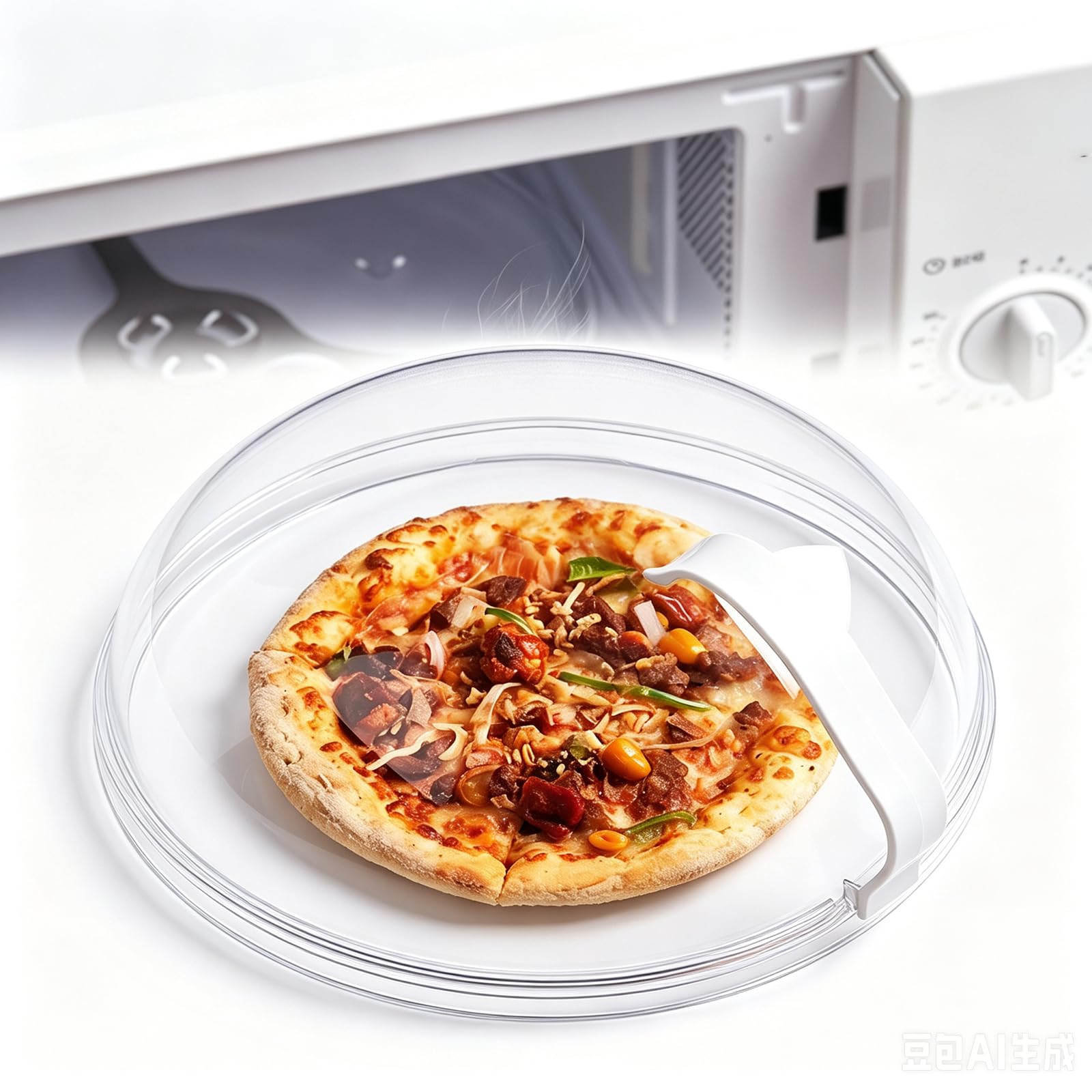 Microwave Splatter Cover,Kitchen Gadgets 2026 New,Microwave Cover For Food,Clear Microwave Splash Guard Cooker Lid,Heat Resistant Up To 200°C,With Steam Vents Holes & Handle (1pcs)