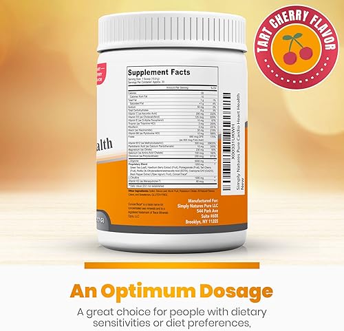 Miniatura 2 de Simply Natures Pure - Suplemento de refuerzo de óxido nítrico Cardio Heart Health con L-Arginina 5000 mg, L-citrulina 1000 mg y bayas Hawthorne,