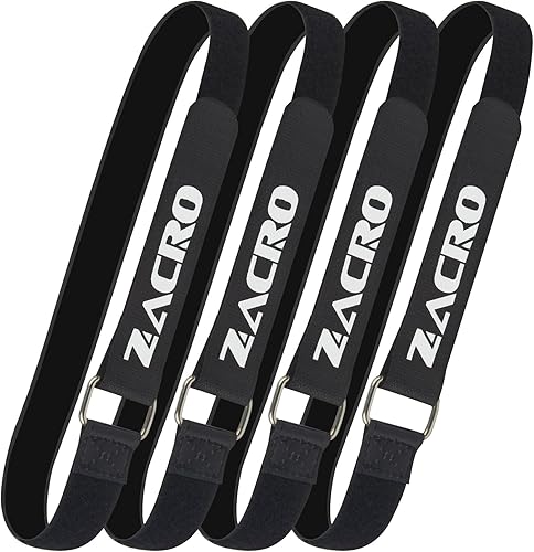 Zacro Correas para portabicicletas, 4 correas ajustables para rueda de bicicleta con agarre de gel mejorado y hebilla de metal Stonger, correa 4*