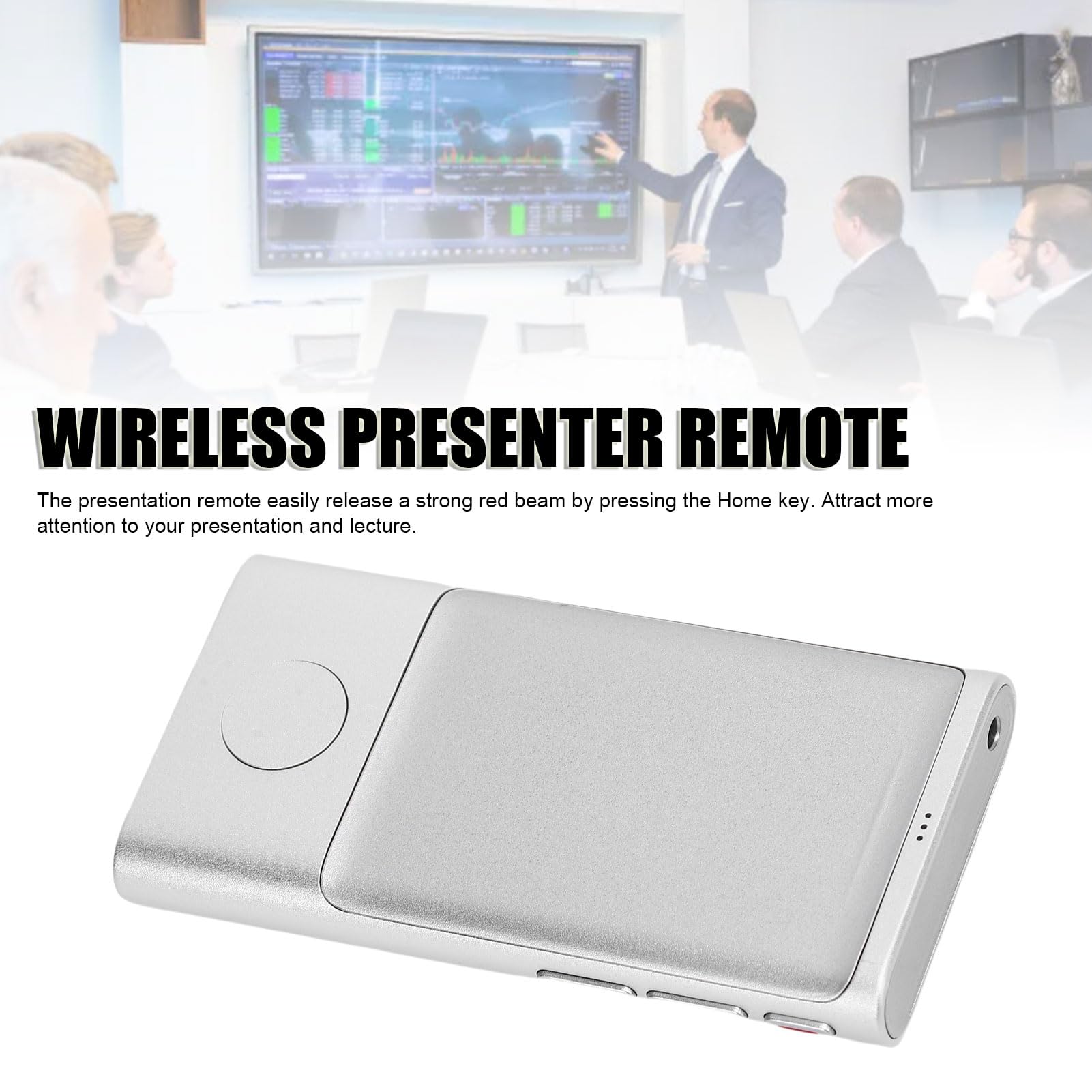 Wireless Presenter Remote with Air Mouse Control, Bluetooth Presentation Clicker for MacOS (2013 or Later), Wins 8/10 (with BLE), OS 13 or Later, Android 5 or Later