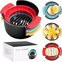 Vortipu 4-in-1 Egg Slicer – Stainless Steel Wire Cutter for Boiled Eggs, Strawberries, Kiwifruit & More – Multi-Shape Slicing Tool for Kitchen – Durable, Easy to Use & Dishwasher Safe